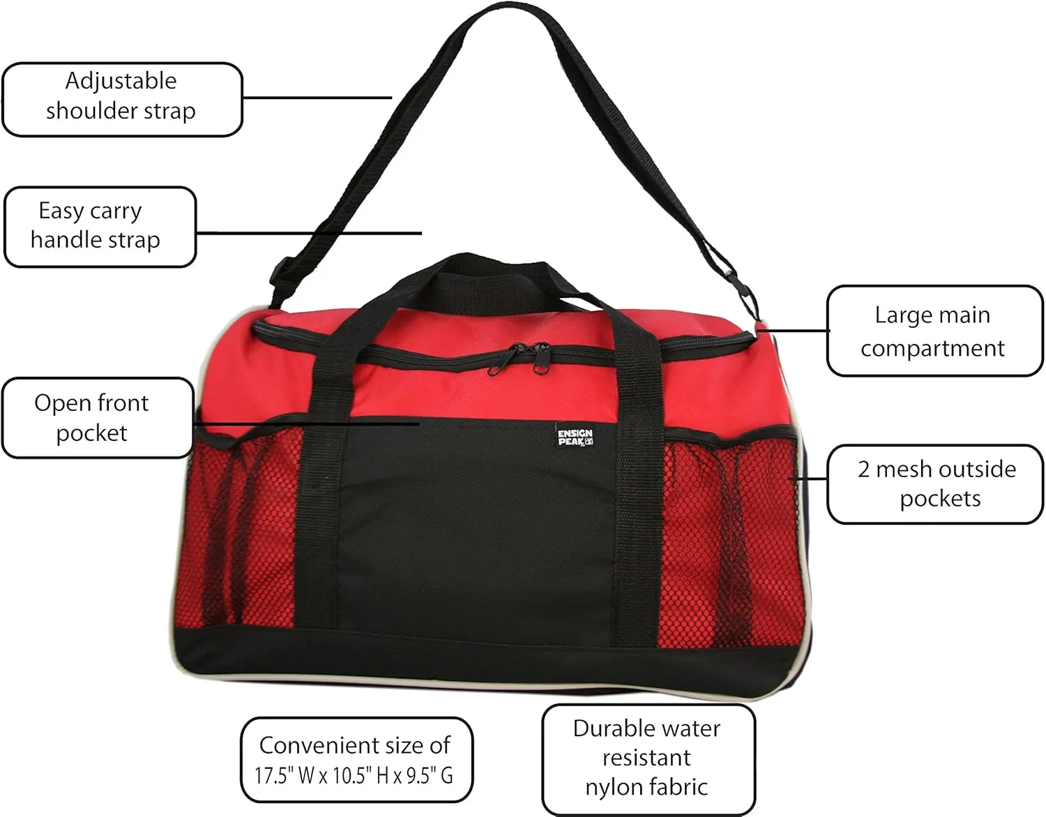 Ensign Peak Everyday Duffel Bag, Red