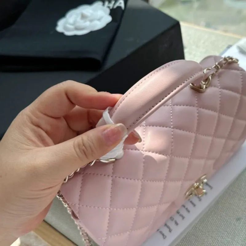 ESMEE - Flap Bag With Top Handle Light Pink