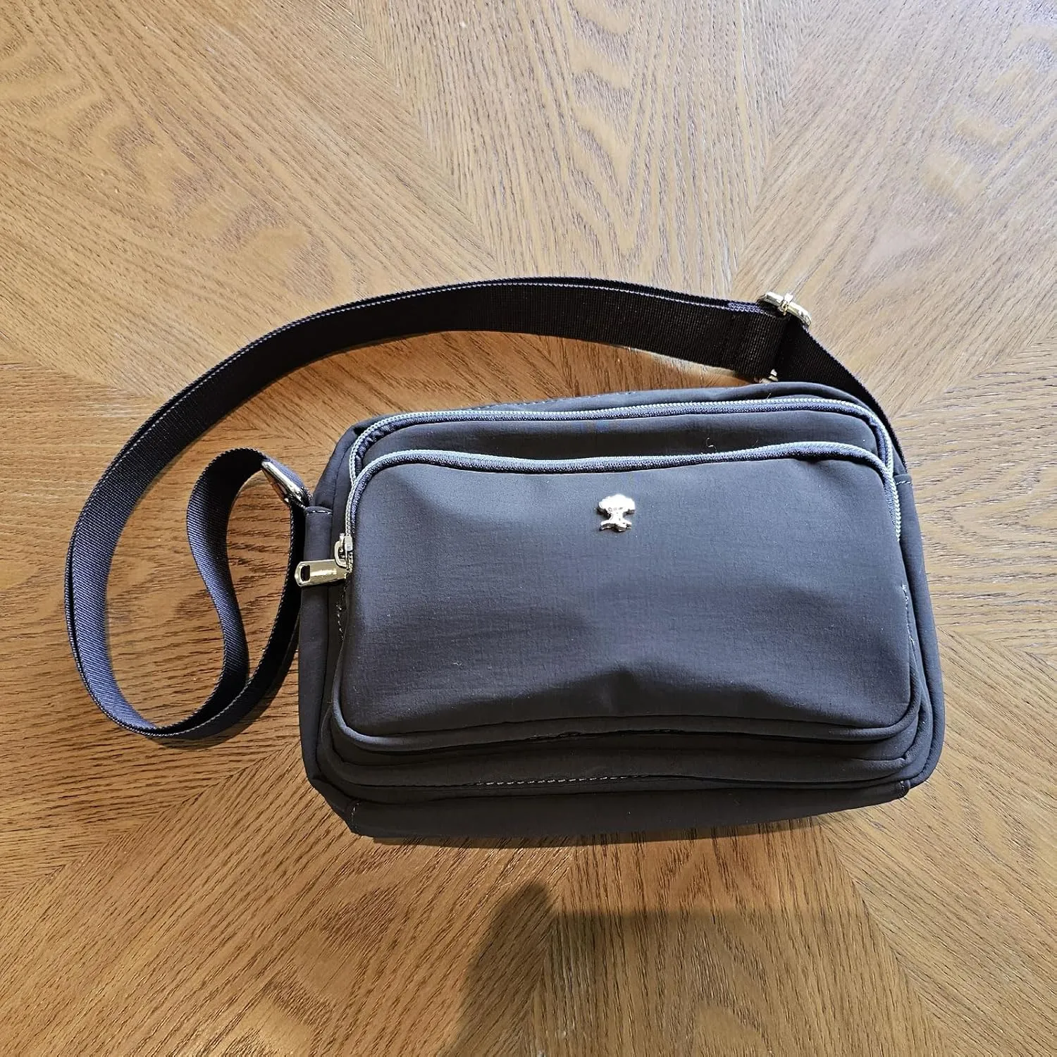 ESVAN Triple Zip Crossbody Bags for Women Fashion Ladies Purse Multi-Pocket Handbags Messenger Shoulder Bag