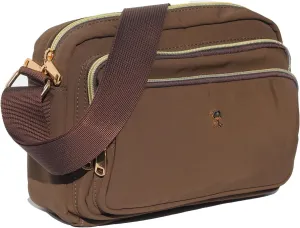 ESVAN Triple Zip Crossbody Bags for Women Fashion Ladies Purse Multi-Pocket Handbags Messenger Shoulder Bag