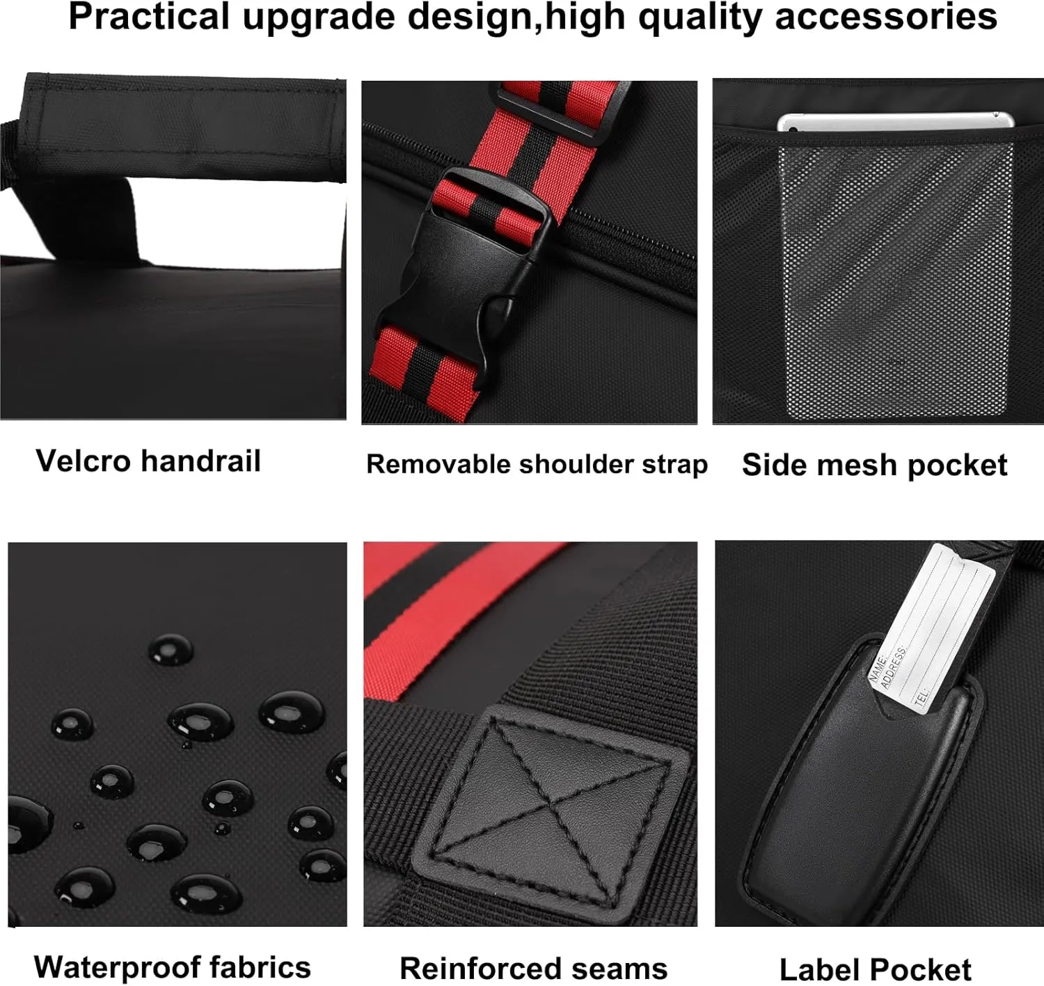 Expandable Foldable Luggage Bag with Telescoping Handle Collapsible Suitcase with Removable Wheels Rolling Travel Duffel Bag for Men Women