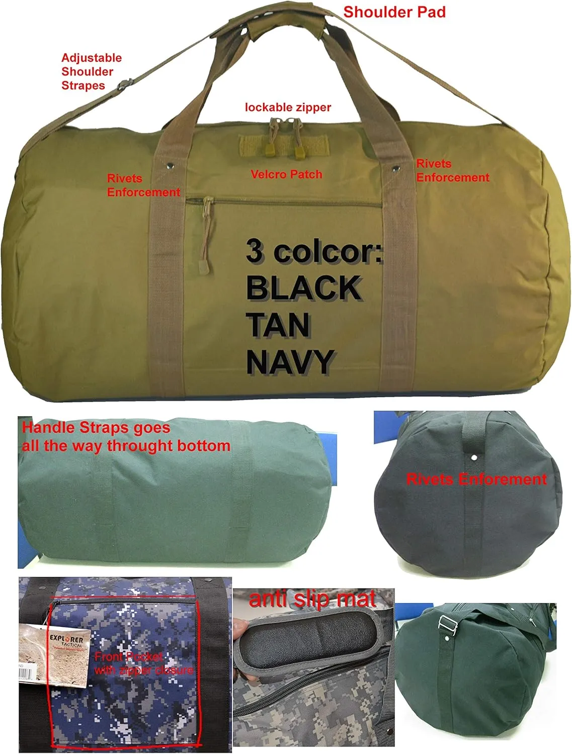 Explorer Round Duffel with Velkro