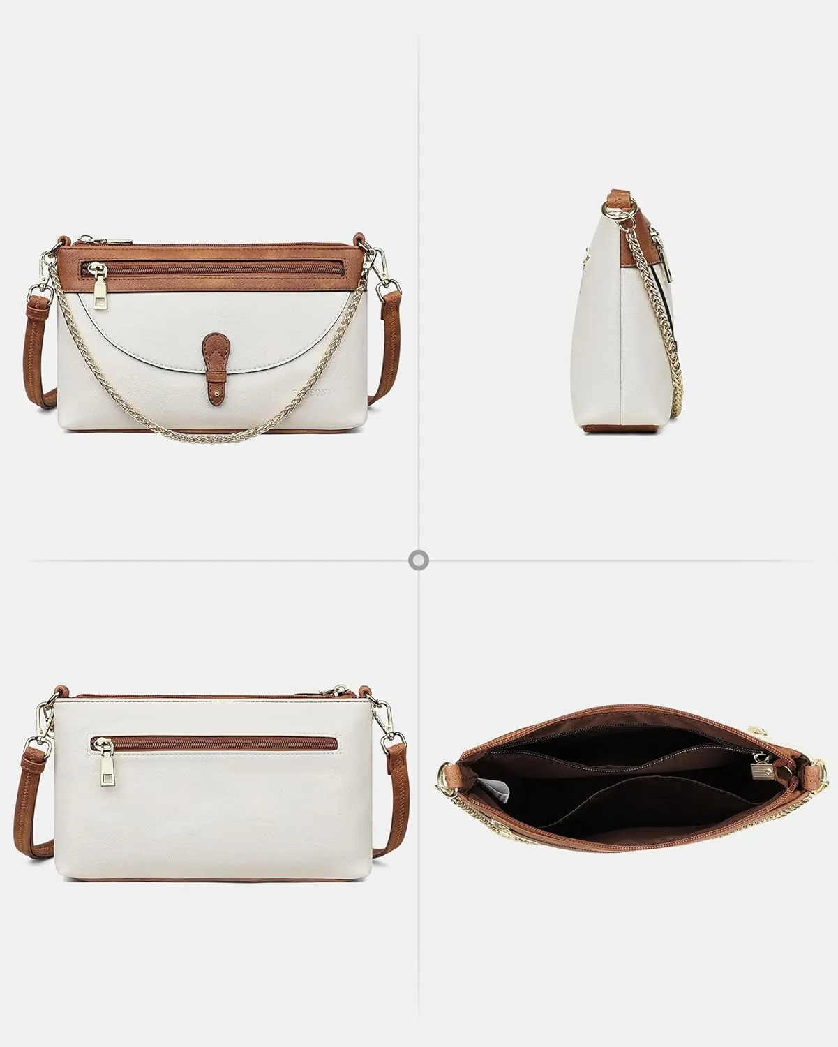 FADEON Wristlet Clutch Purses for Women,Vegan Leather Crossbody Bags Designer Women Wallet Purse with Chain Strap