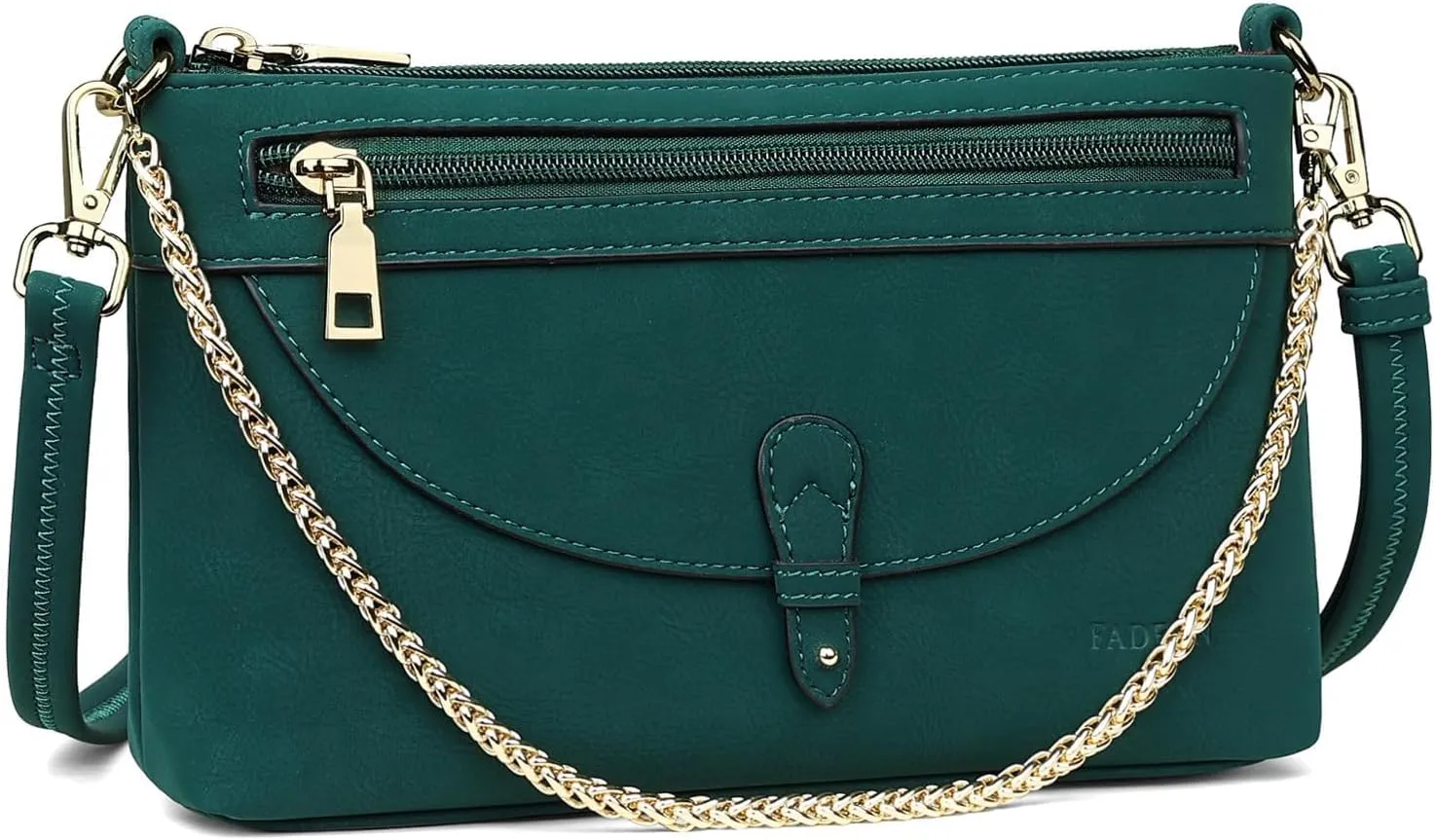FADEON Wristlet Clutch Purses for Women,Vegan Leather Crossbody Bags Designer Women Wallet Purse with Chain Strap