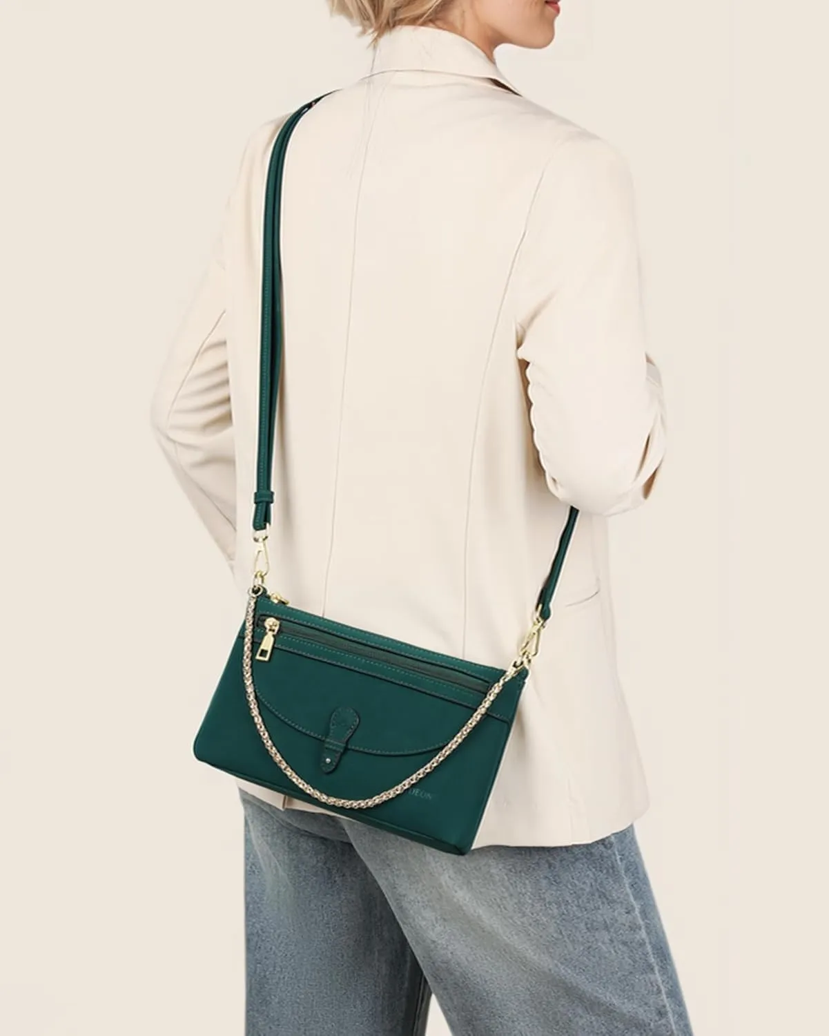 FADEON Wristlet Clutch Purses for Women,Vegan Leather Crossbody Bags Designer Women Wallet Purse with Chain Strap
