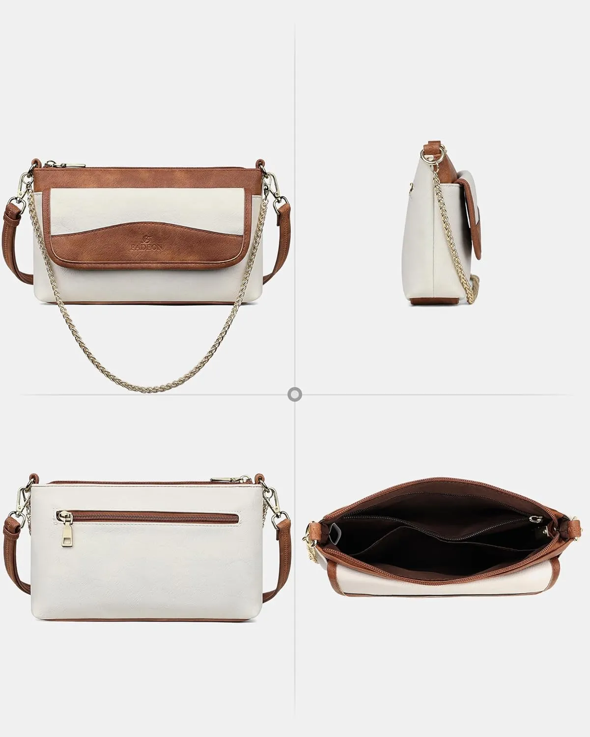FADEON Wristlet Clutch Purses for Women,Vegan Leather Crossbody Bags Designer Women Wallet Purse with Chain Strap