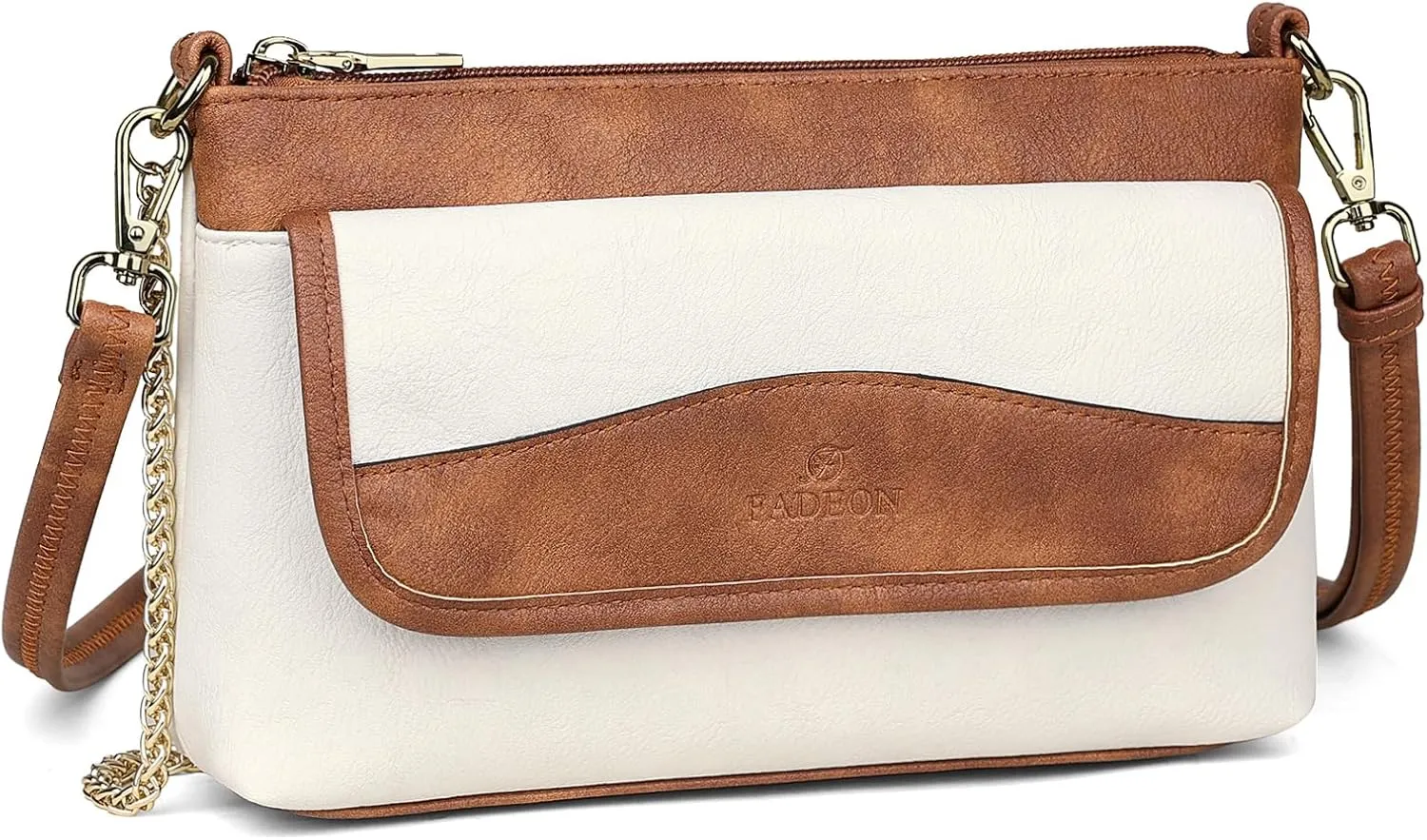 FADEON Wristlet Clutch Purses for Women,Vegan Leather Crossbody Bags Designer Women Wallet Purse with Chain Strap