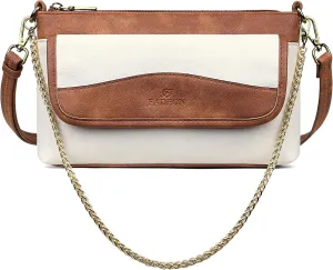 FADEON Wristlet Clutch Purses for Women,Vegan Leather Crossbody Bags Designer Women Wallet Purse with Chain Strap