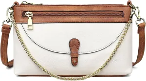 FADEON Wristlet Clutch Purses for Women,Vegan Leather Crossbody Bags Designer Women Wallet Purse with Chain Strap