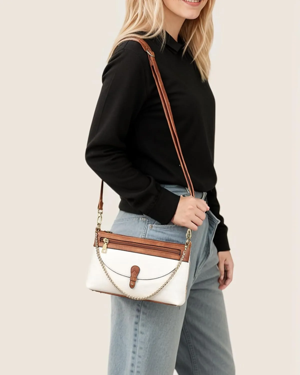 FADEON Wristlet Clutch Purses for Women,Vegan Leather Crossbody Bags Designer Women Wallet Purse with Chain Strap