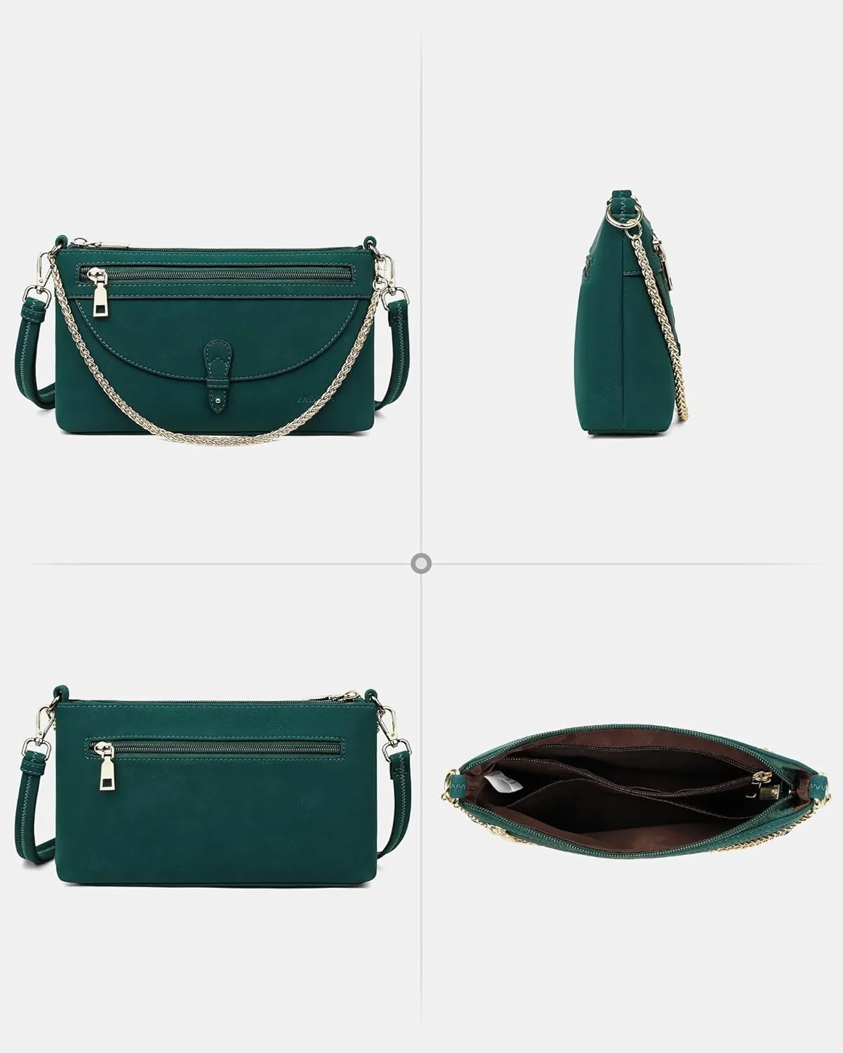 FADEON Wristlet Clutch Purses for Women,Vegan Leather Crossbody Bags Designer Women Wallet Purse with Chain Strap