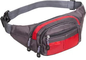Fanny Pack Men's Nylon Portable Waist Bags Women's Outdoor Sports Waist Bags Waterproof Waist Bag (Red)