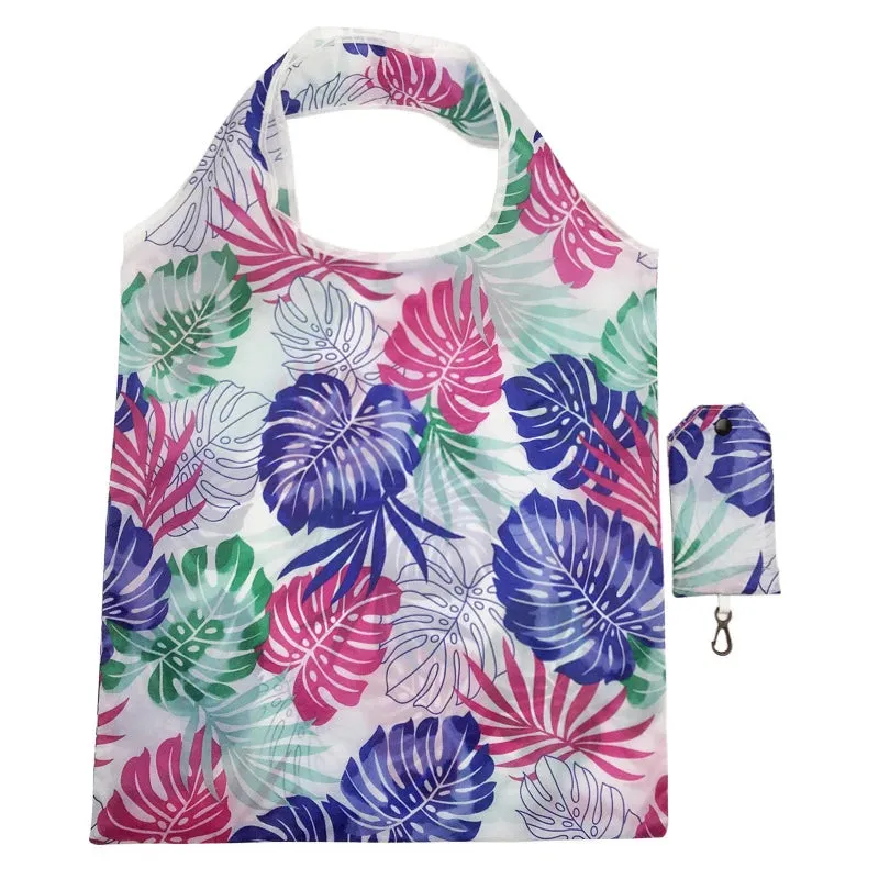 Fashion Printing Foldable Eco-Friendly Shopping Bag Tote - Folding Pouch Handbags, Convenient Large-Capacity Travel Cosmetic Bag