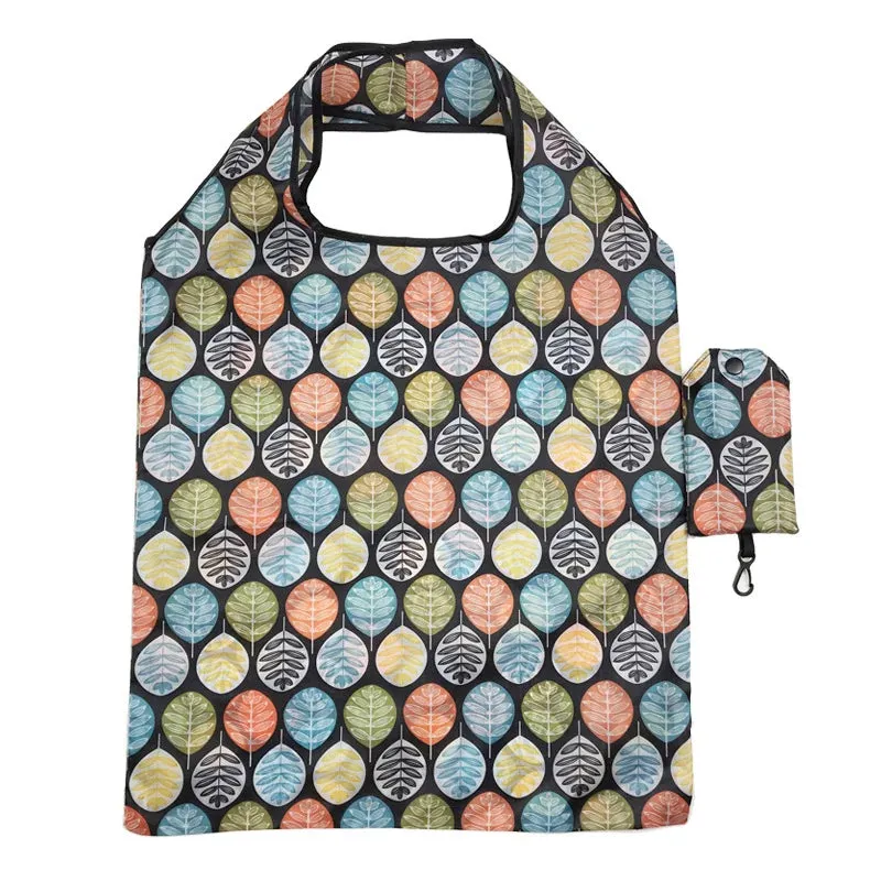 Fashion Printing Foldable Eco-Friendly Shopping Bag Tote - Folding Pouch Handbags, Convenient Large-Capacity Travel Cosmetic Bag