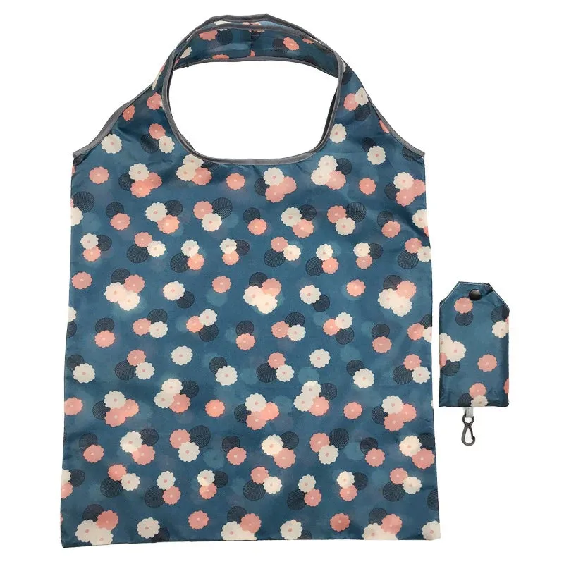 Fashion Printing Foldable Eco-Friendly Shopping Bag Tote - Folding Pouch Handbags, Convenient Large-Capacity Travel Cosmetic Bag