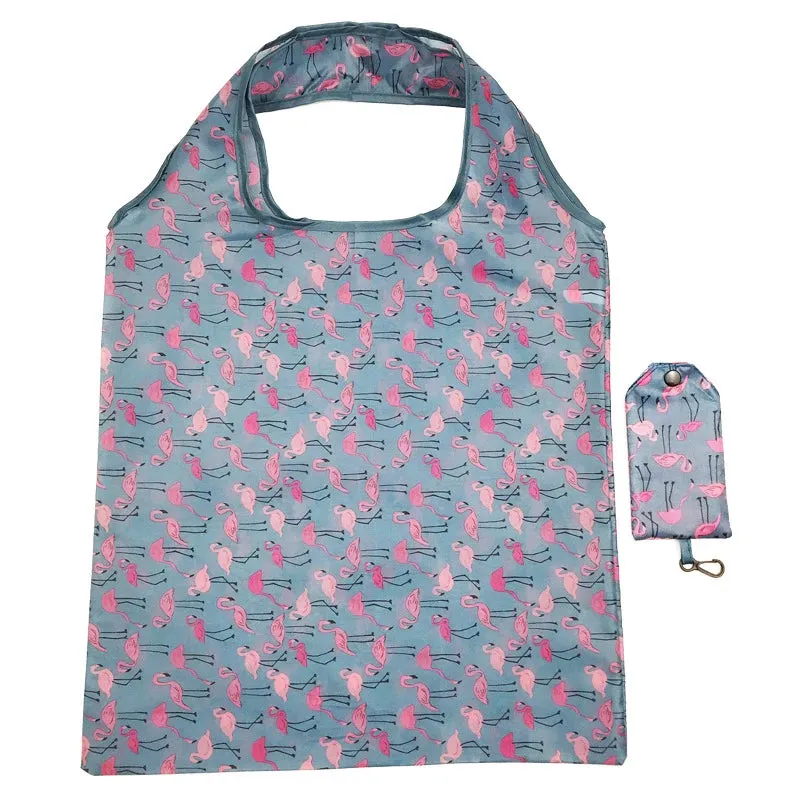 Fashion Printing Foldable Eco-Friendly Shopping Bag Tote - Folding Pouch Handbags, Convenient Large-Capacity Travel Cosmetic Bag