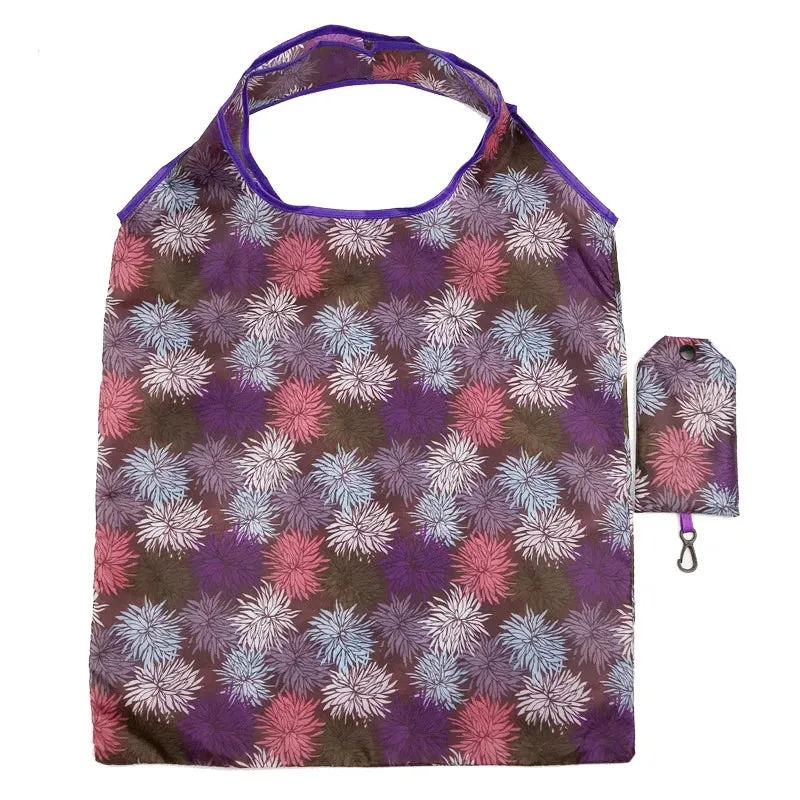 Fashion Printing Foldable Eco-Friendly Shopping Bag Tote - Folding Pouch Handbags, Convenient Large-Capacity Travel Cosmetic Bag