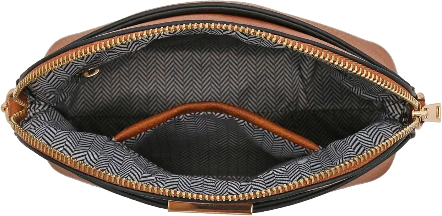 FashionPuzzle Leopard Paisley Print Small Dome Crossbody with Chain Strap