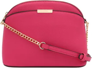 FashionPuzzle Saffiano Small Dome Crossbody bag with Chain Strap