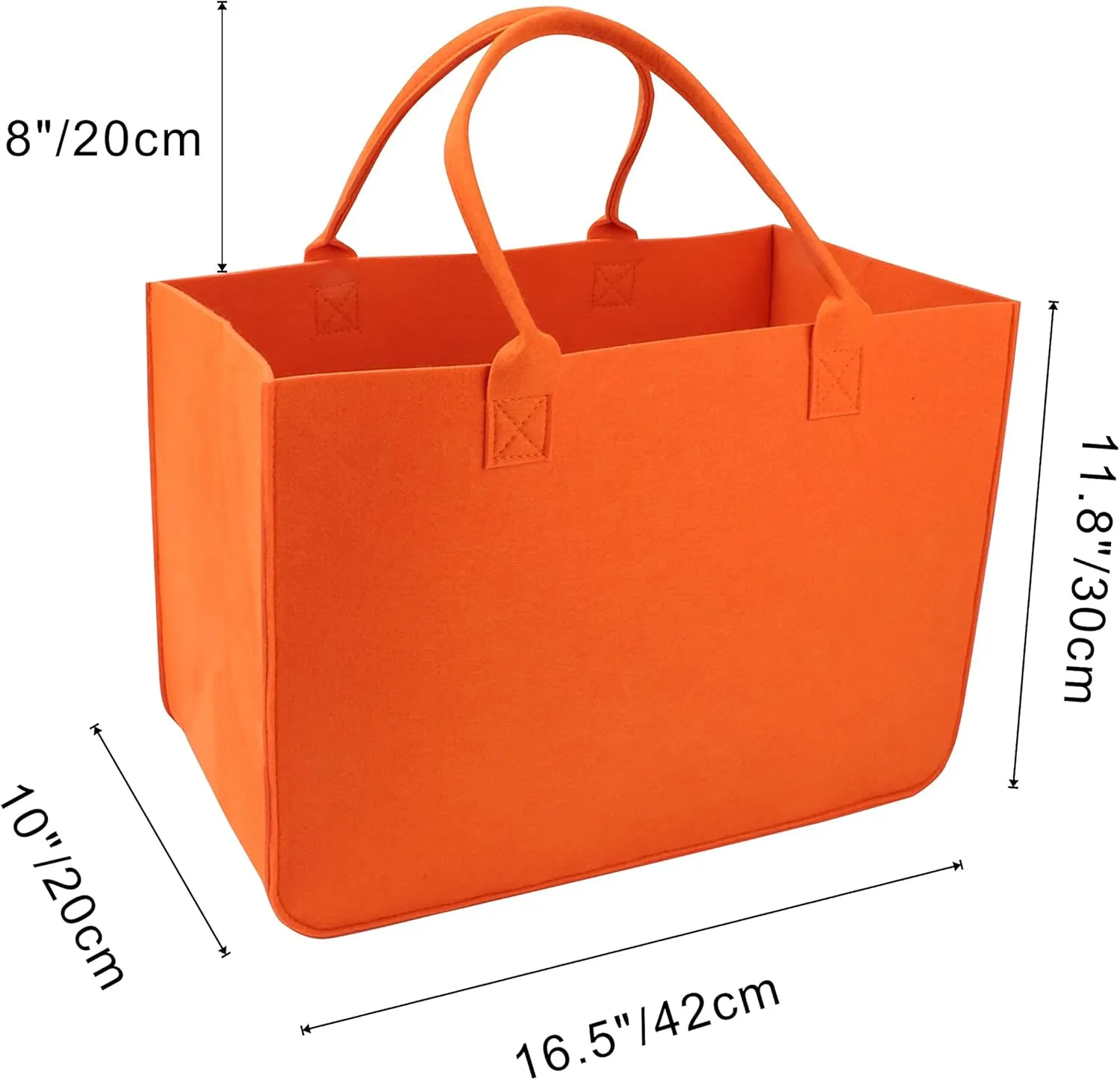Felt Tote Bag, Large16 x12 x 10" Reusable Bags Lightly Brown 3pcs Heavy Duty Grocery Tote Bag with Handles Grocery Tote Shopping Felt Bags for Grocery, Beach, Travel, Study, Gym, Gifts
