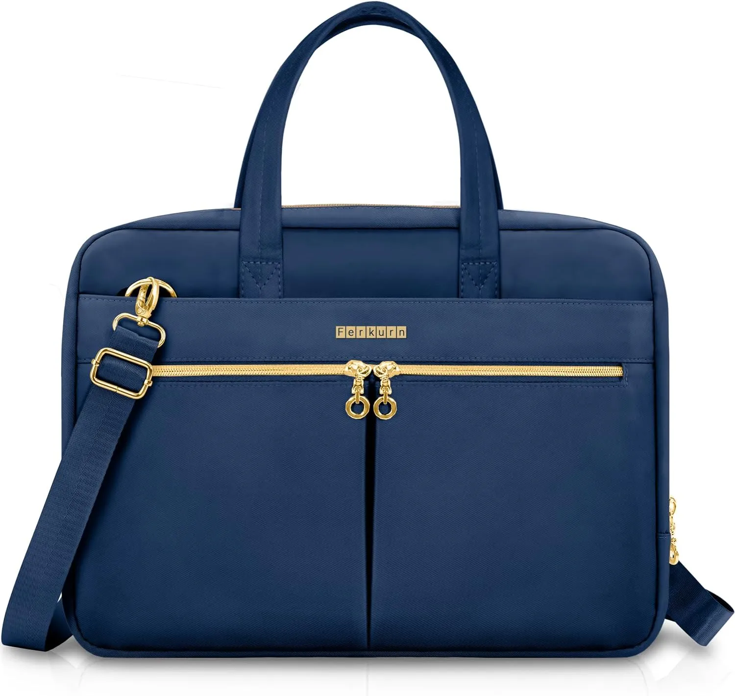 Ferkurn Laptop Bag Case Women Men Computer Bag Compatible with MacBook/HP/LG/Dell, Shoulder Strap Slim Carrying Messenger Briefcase, Blue, 14 Inch