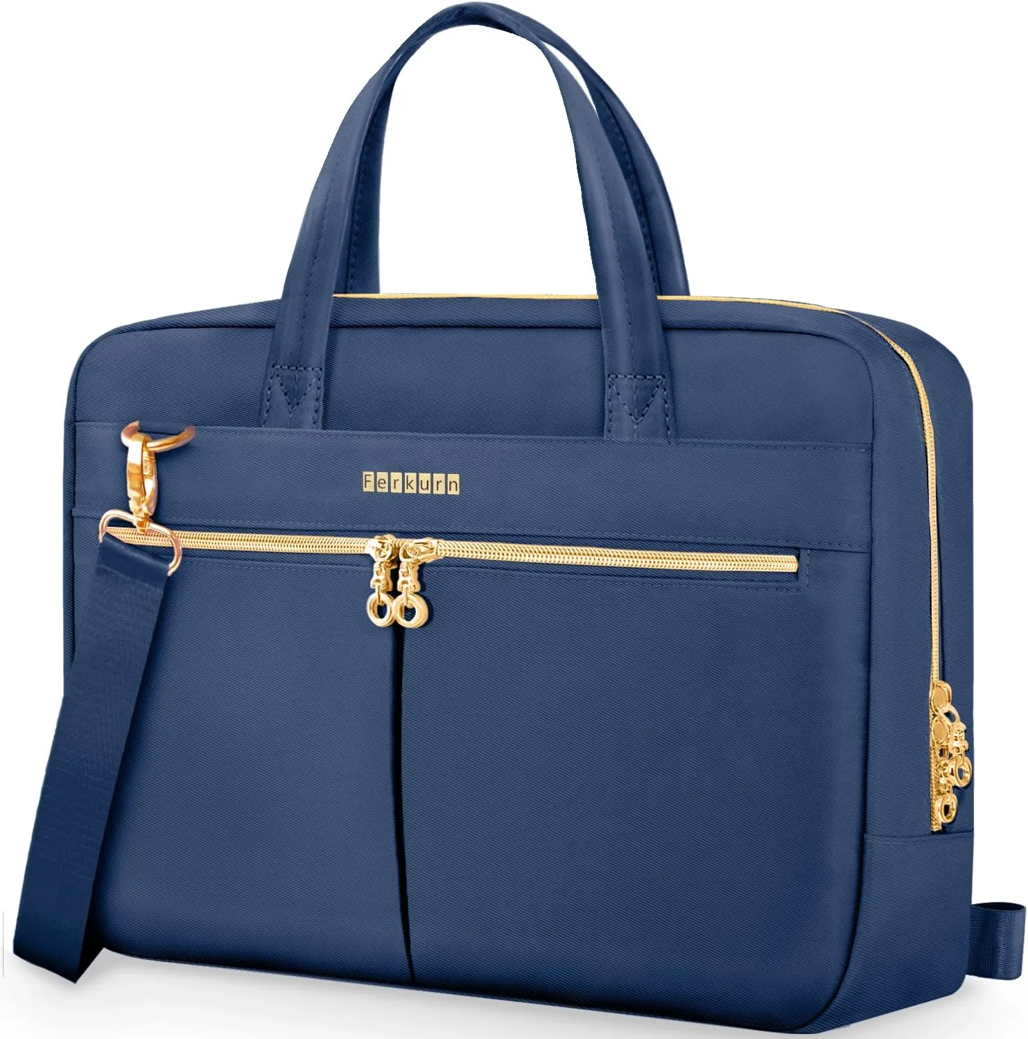 Ferkurn Laptop Bag Case Women Men Computer Bag Compatible with MacBook/HP/LG/Dell, Shoulder Strap Slim Carrying Messenger Briefcase, Blue, 14 Inch
