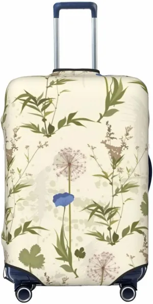 Field Plants Poppies Botanical Travel Luggage Cover Fits 18-32 Inch Luggage, Elastic Suitcase Cover Protector with Concealed Zipper for Wheeled Suitcase Tsa Approved
