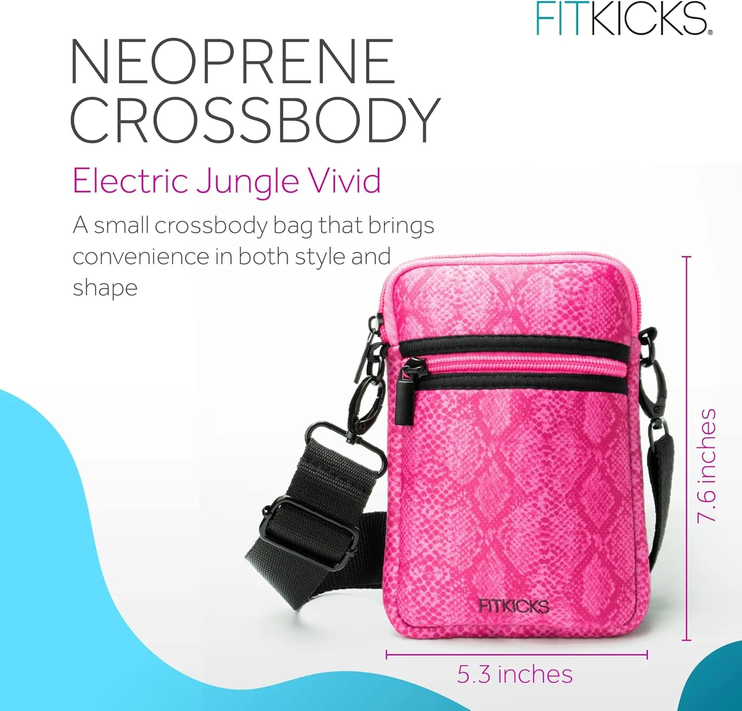FITKICKS Crossovers Active Sport Lifestyle Crossbody Sport Water-Resistant Casual Bag Sling Purse - Vivid