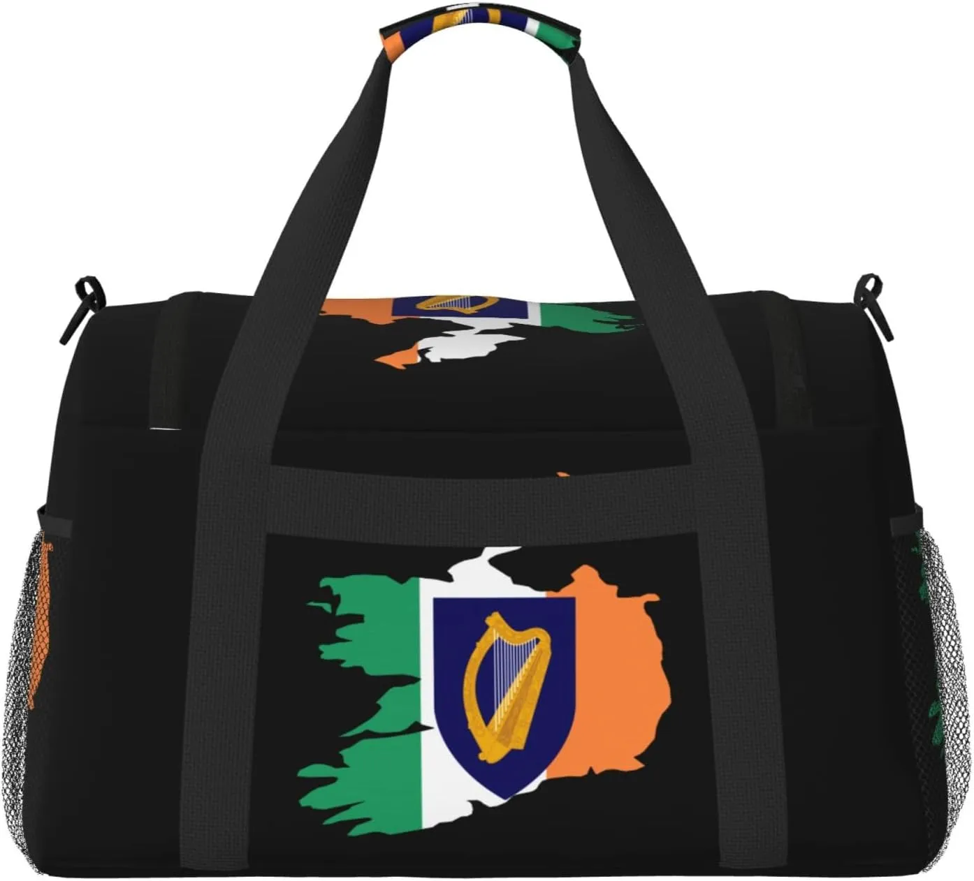 Flag Map Of Ireland Travel Duffel Bag Large Foldable Waterproof Overnight Bag For Beach Swim Bags Pool Sports Gym