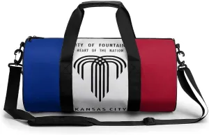 Flag of Kan-Sas City, Missouri Printed Sports Gym Bag for Women Men Travel Duffel Bag Workout Weekender Bags