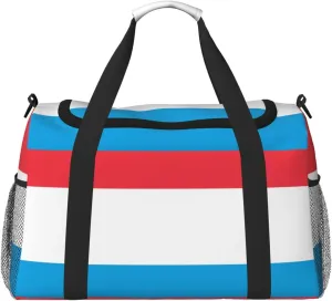 Flag Of Luxembourg Travel Duffel Bag Large Foldable Waterproof Overnight Bag For Beach Swim Bags Pool Sports Gym