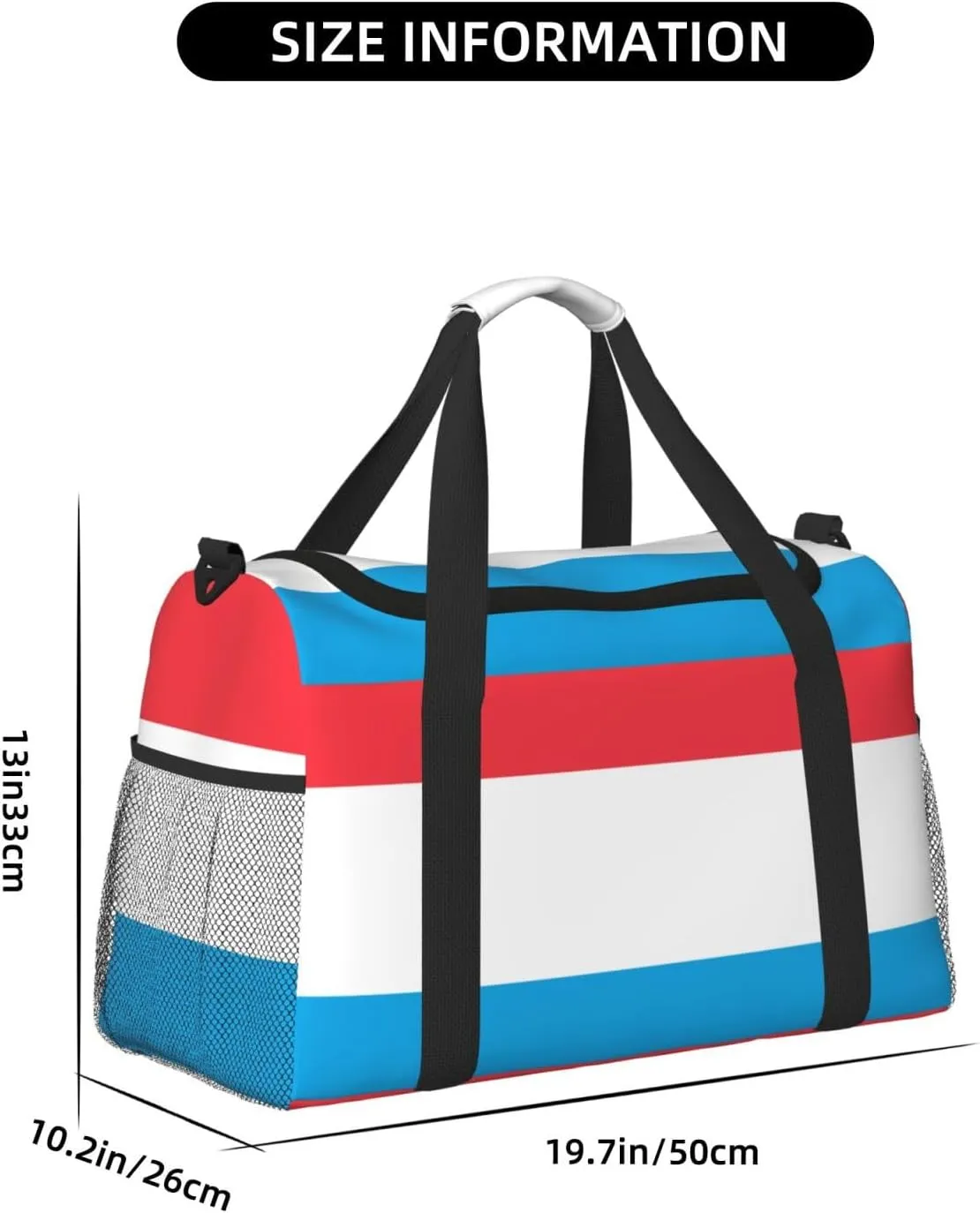 Flag Of Luxembourg Travel Duffel Bag Large Foldable Waterproof Overnight Bag For Beach Swim Bags Pool Sports Gym