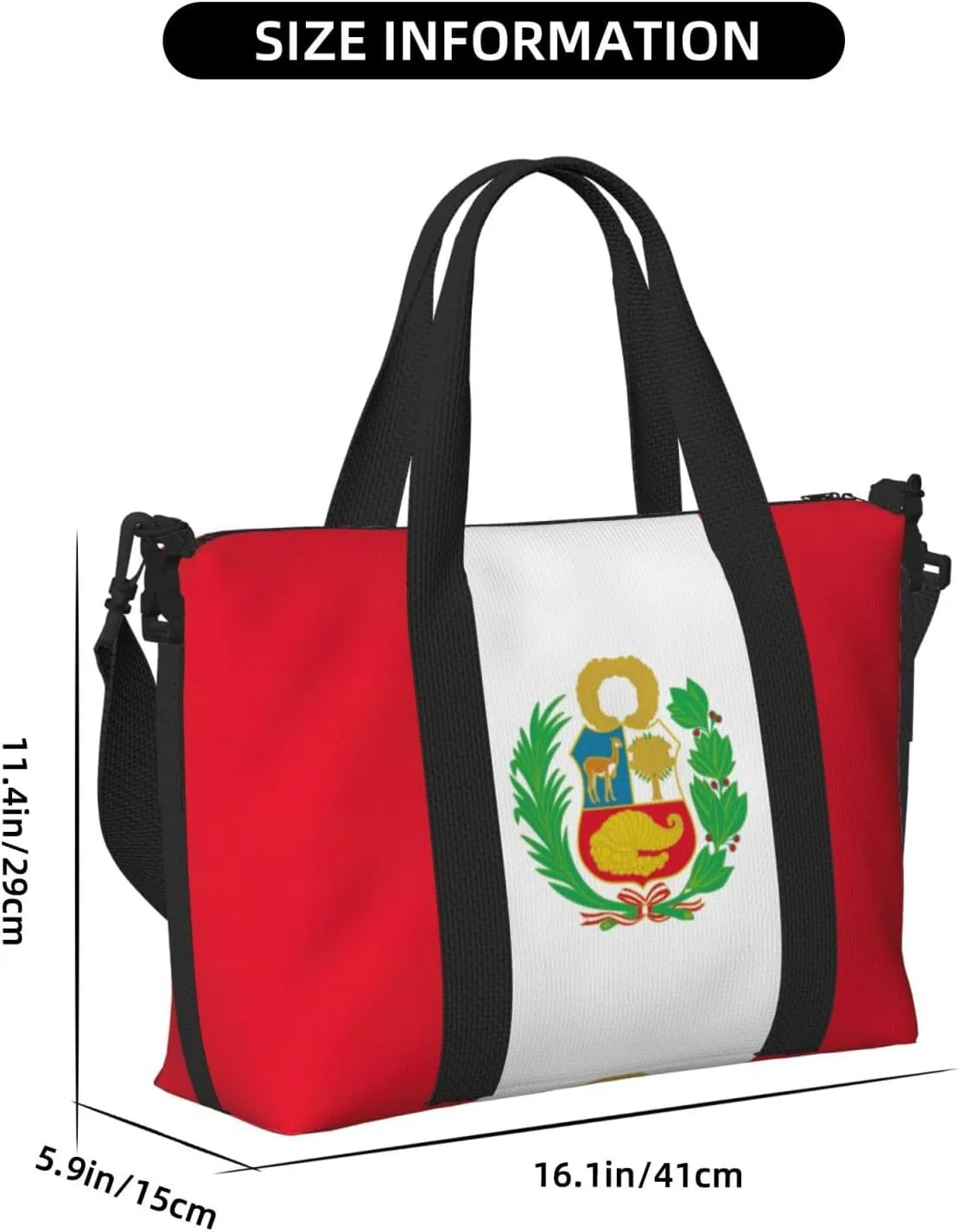 Flag Of Peru Small Duffel Bag Foldable Travel Bag Weekender Bag Overnight Gym Hospital Bags For Women&Men