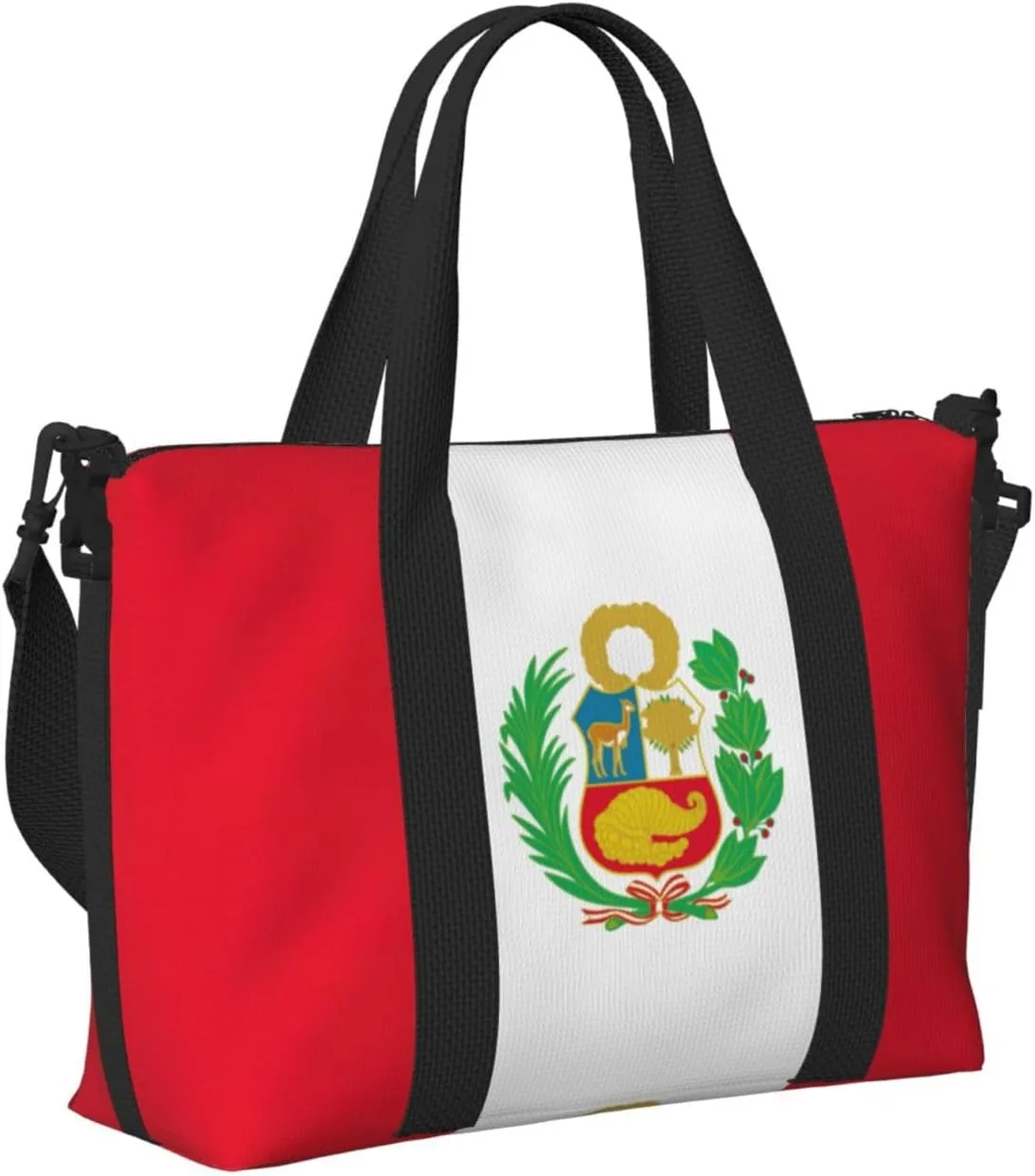 Flag Of Peru Small Duffel Bag Foldable Travel Bag Weekender Bag Overnight Gym Hospital Bags For Women&Men
