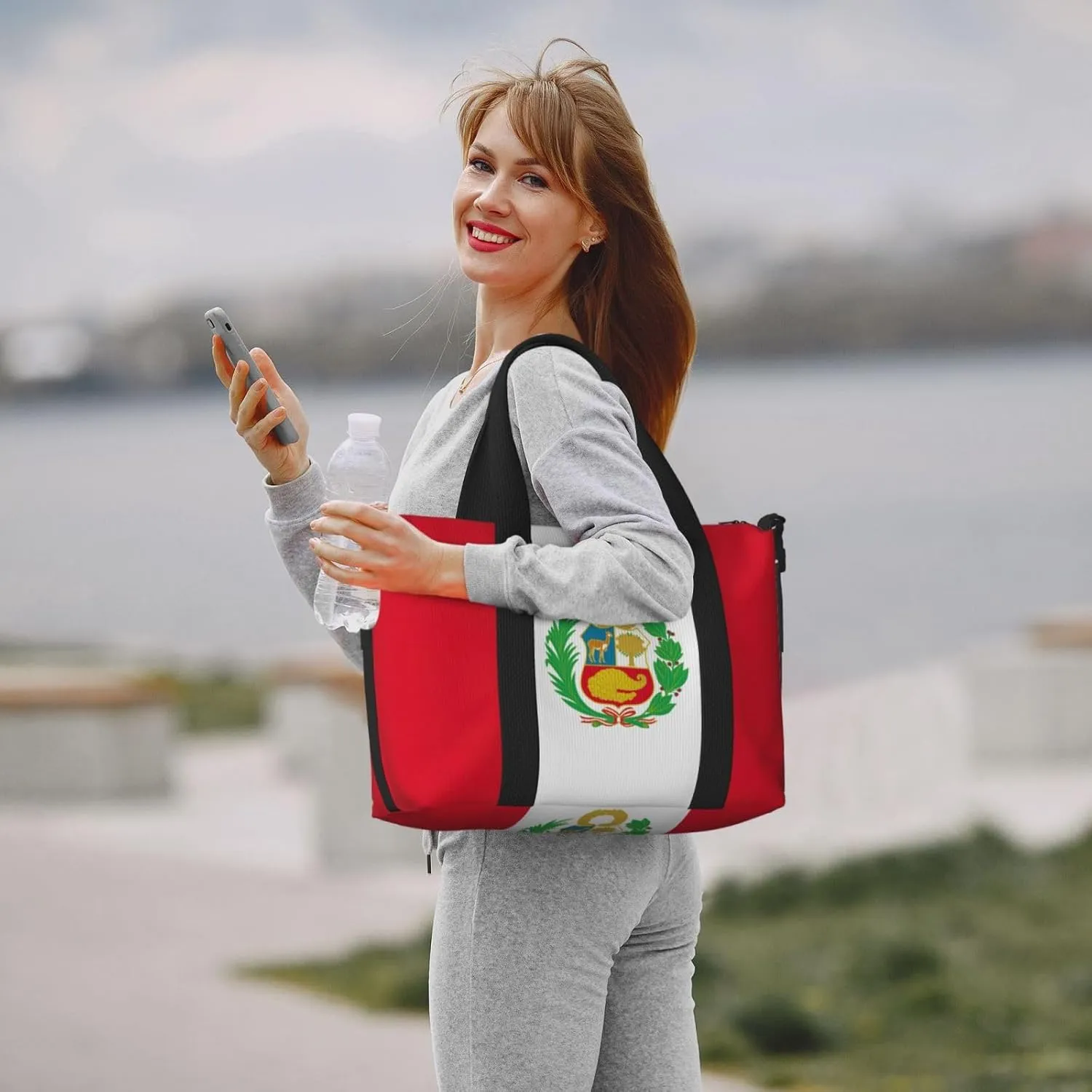 Flag Of Peru Small Duffel Bag Foldable Travel Bag Weekender Bag Overnight Gym Hospital Bags For Women&Men