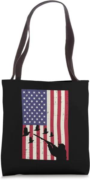 Flag Quail Pheasant Hunting Vintage Upland Hunt Patriotic Tote Bag