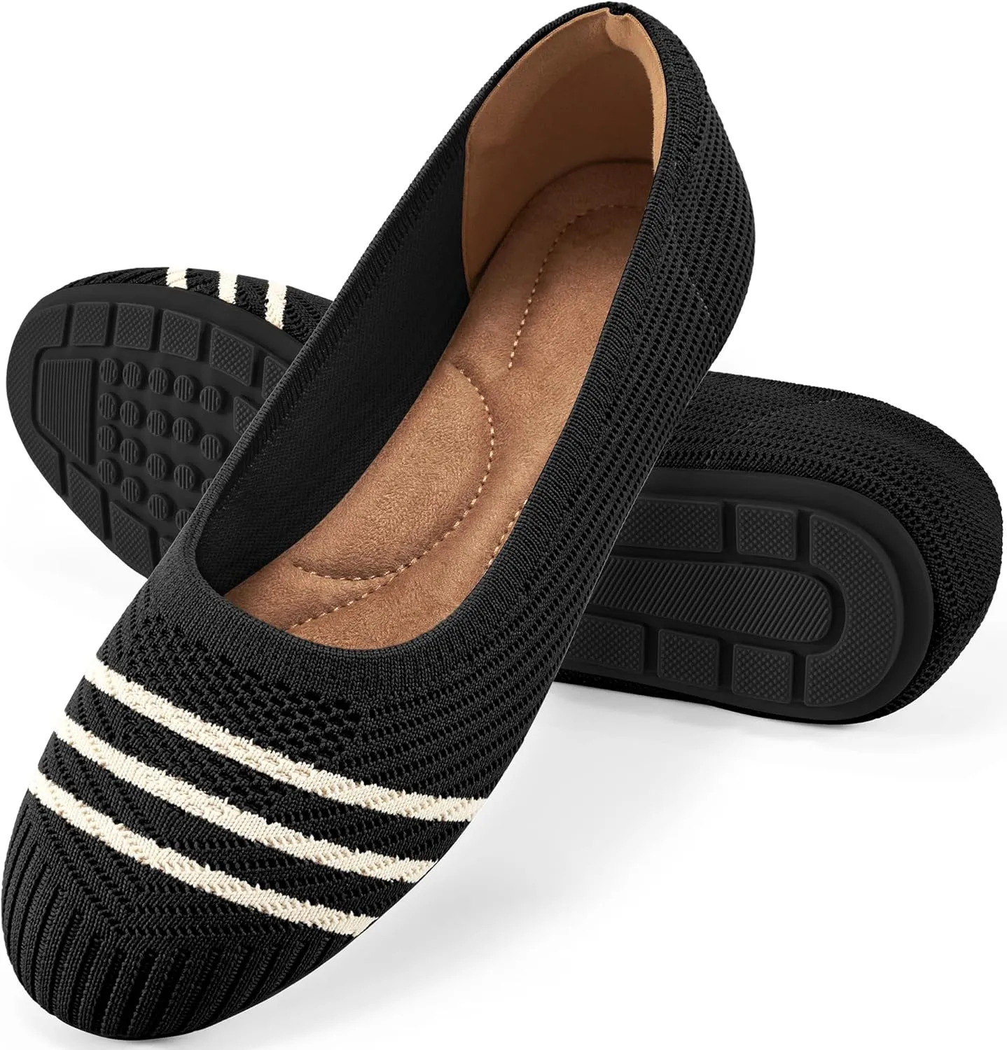 Flats for Women Ballets Shoes: Comfortable Knitted Dressy Work Flats - Ladies Wedding Flat Casual Shoes