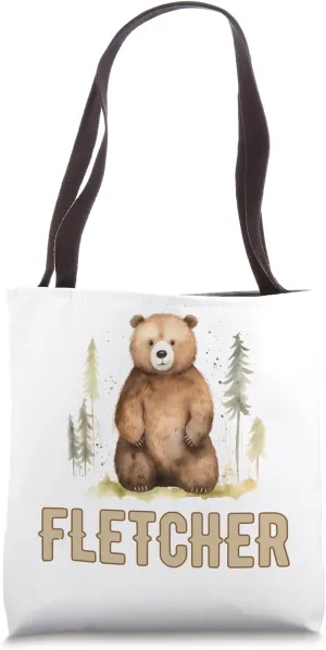 FLETCHER Woodland Nursery Theme Personalized Cute Fun Tote Bag