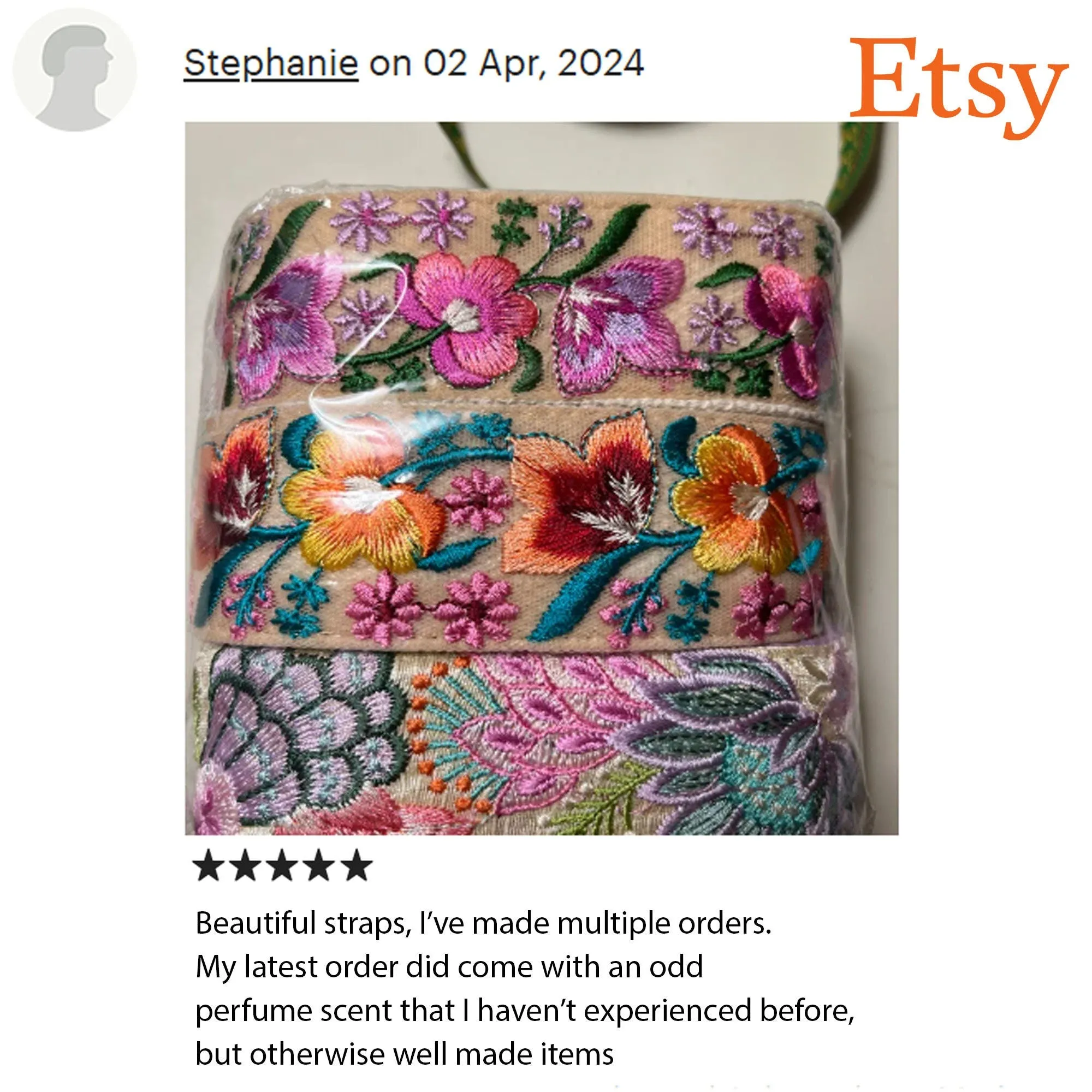 Floral Embroidered Purse Strap Crossbody Strap for Purses Handbag Boho Bag Strap Embroidery Replacement Strap Boho Guitar Strap Gift for her