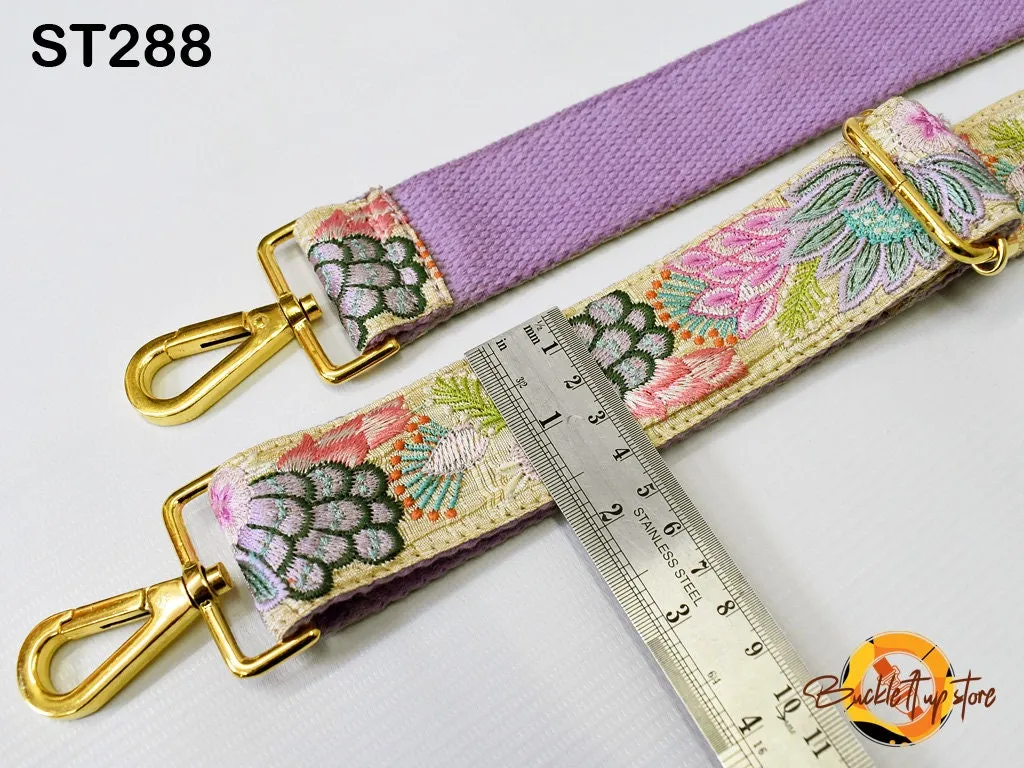 Floral Embroidered Purse Strap Crossbody Strap for Purses Handbag Boho Bag Strap Embroidery Replacement Strap Boho Guitar Strap Gift for her