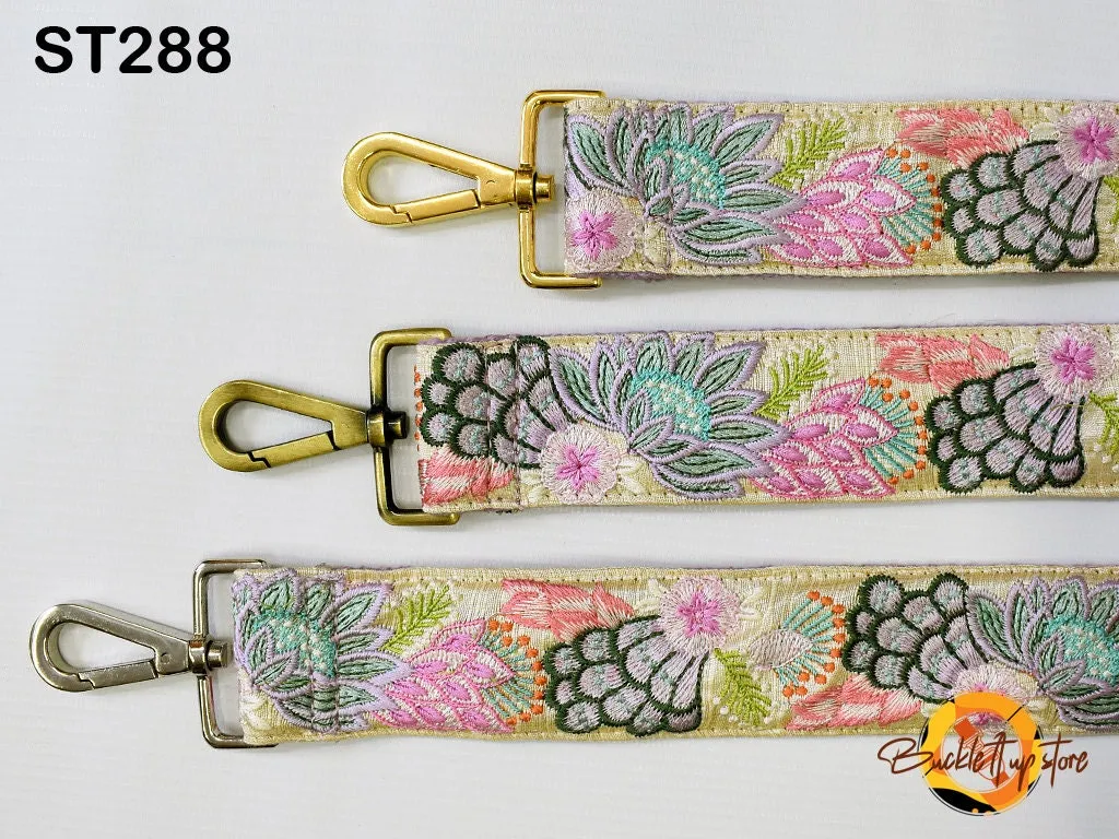 Floral Embroidered Purse Strap Crossbody Strap for Purses Handbag Boho Bag Strap Embroidery Replacement Strap Boho Guitar Strap Gift for her