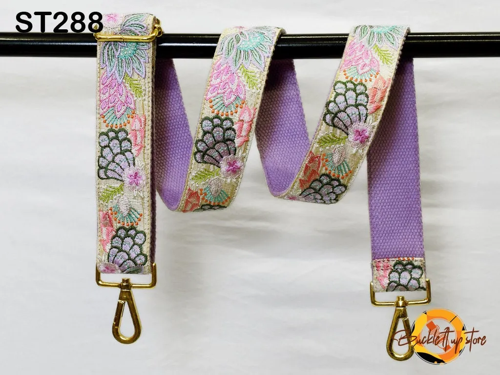 Floral Embroidered Purse Strap Crossbody Strap for Purses Handbag Boho Bag Strap Embroidery Replacement Strap Boho Guitar Strap Gift for her