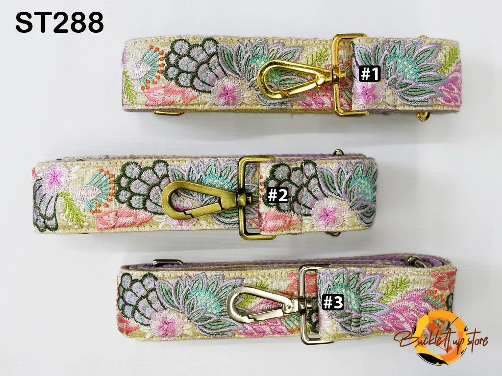 Floral Embroidered Purse Strap Crossbody Strap for Purses Handbag Boho Bag Strap Embroidery Replacement Strap Boho Guitar Strap Gift for her