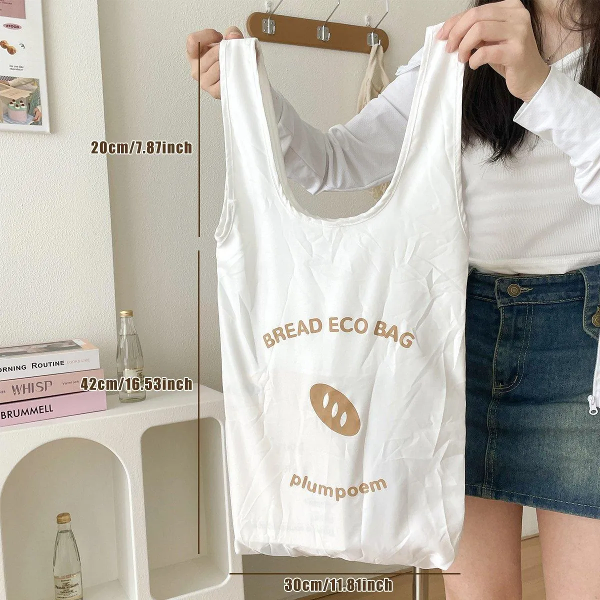 Foldable Large Capacity Reusable Shopping Bag Portable Tote Bag Cartoon Design
