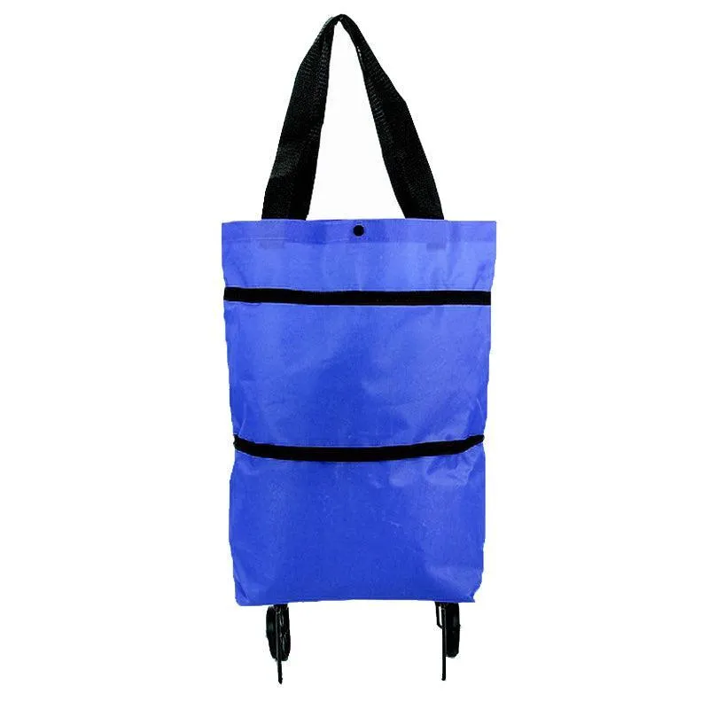 Foldable Trolley Bag Portable Shopping Cart Folding Home Travel Portable Handbag