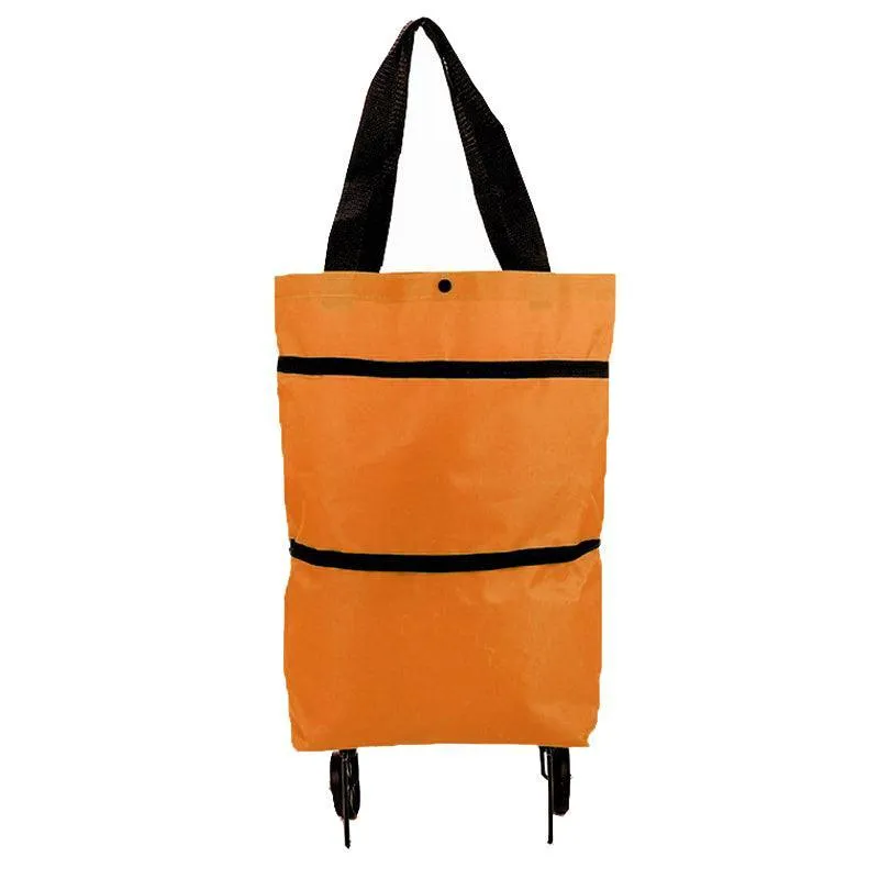 Foldable Trolley Bag Portable Shopping Cart Folding Home Travel Portable Handbag