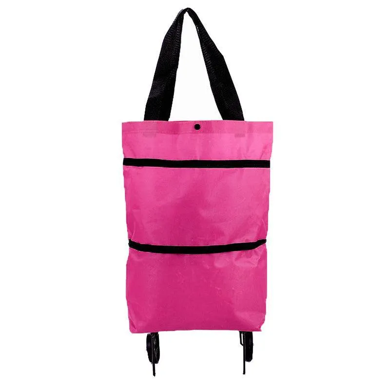Foldable Trolley Bag Portable Shopping Cart Folding Home Travel Portable Handbag