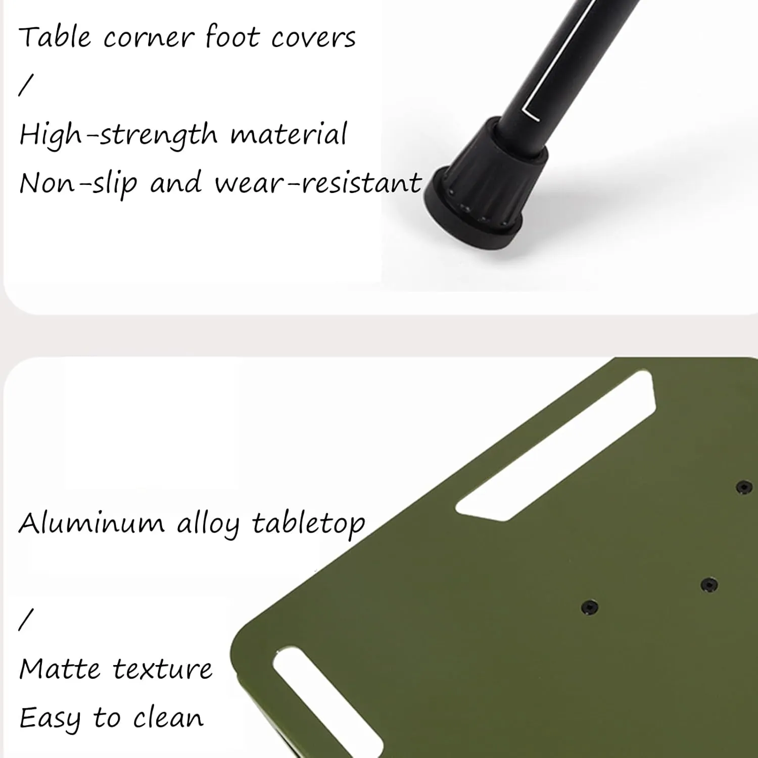 Folding Camping Table Portable Camping Table Aluminum Portable Table is Suitable for Beach Outdoor Picnic Barbecue Table, which can be Carried and Folded Lightly(80x40cm,Green)