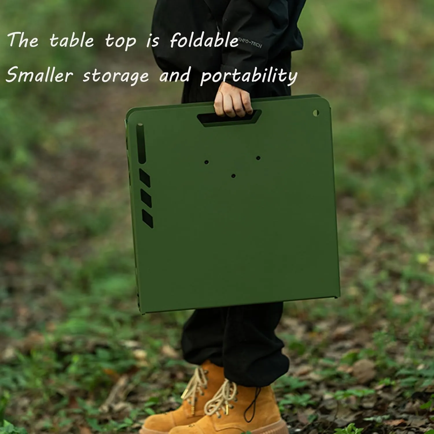 Folding Camping Table Portable Camping Table Aluminum Portable Table is Suitable for Beach Outdoor Picnic Barbecue Table, which can be Carried and Folded Lightly(80x40cm,Green)