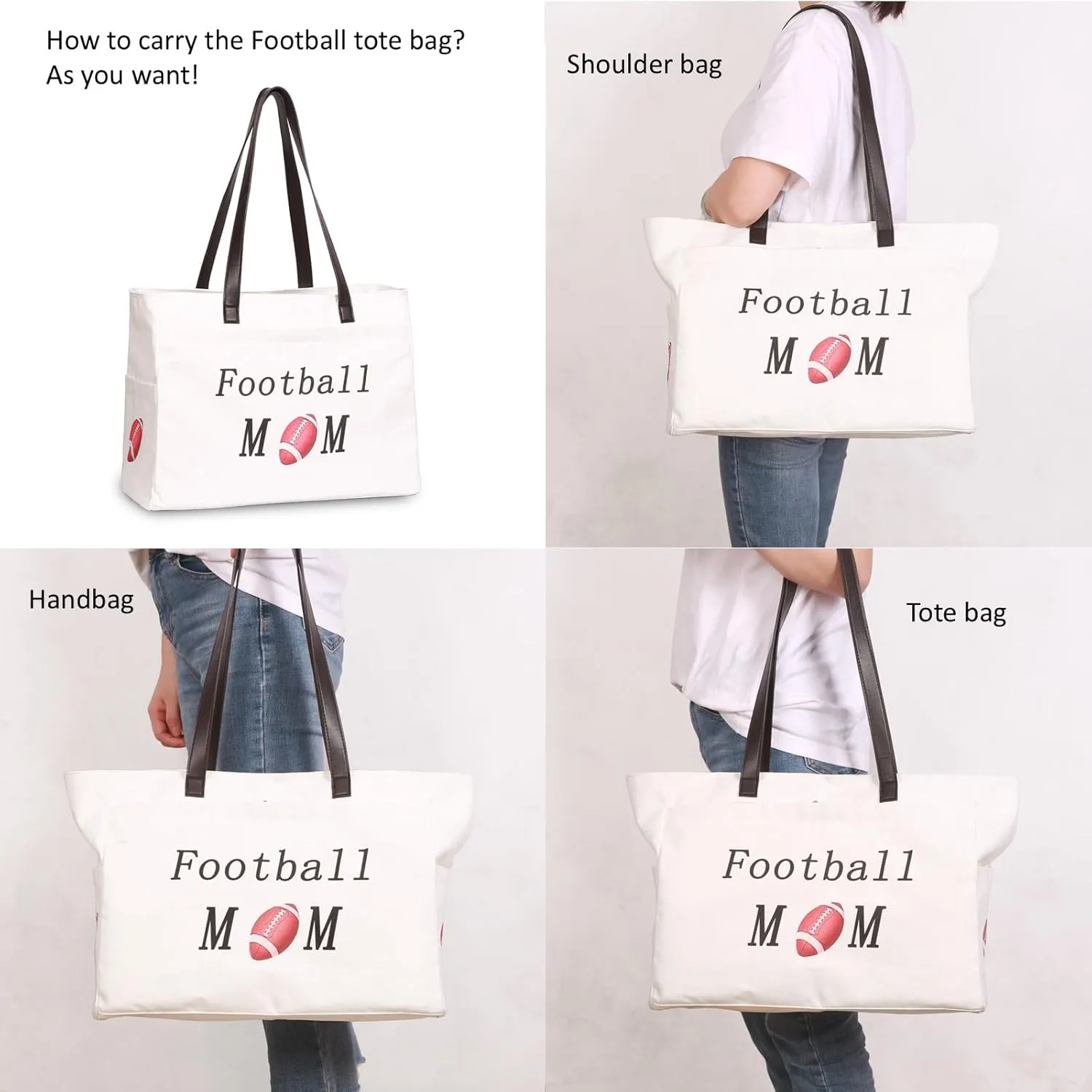Football Mom Bag for Women, Football Accessories, Sports Team Essentials, Team Mom Gifts